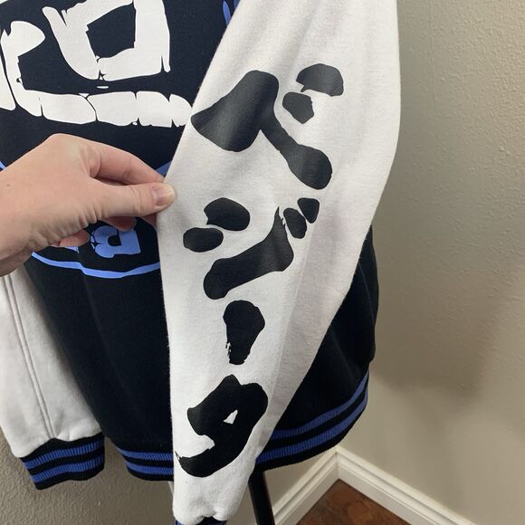 Dragonball Z Vegeta Mens Sz S Varsity Snap Button Black White Anime Jacket Coat - Picture 6 of 9